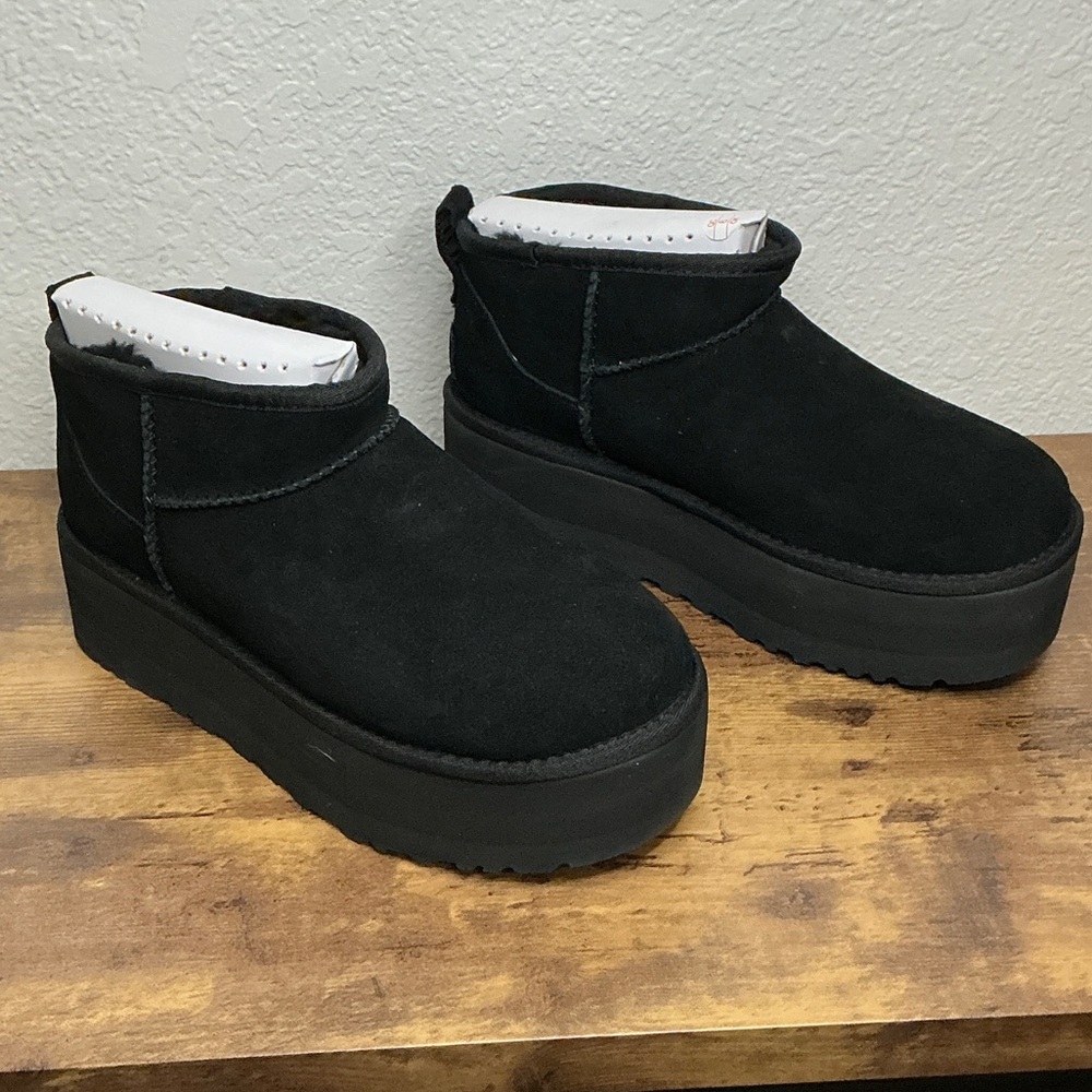 UGG Black classic ultra mini platforms